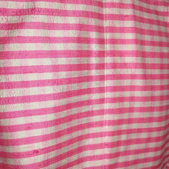 PINK GINGHAM RAW SILK CROP JACKET - Picture 9 of 12